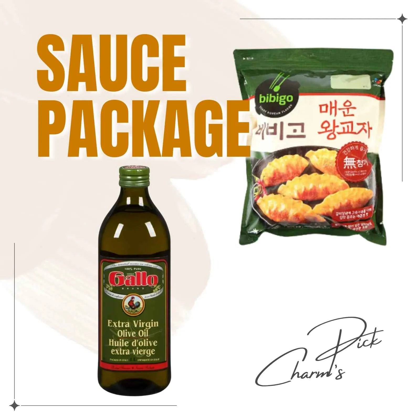 Olive Oil & Korean Dumpling Package / 갈리오 엑스트라버진 올리브오일 1L, 비비고 매운 왕교자 680g (Copy)